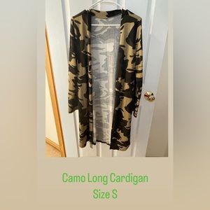 Camo Long Cardigan